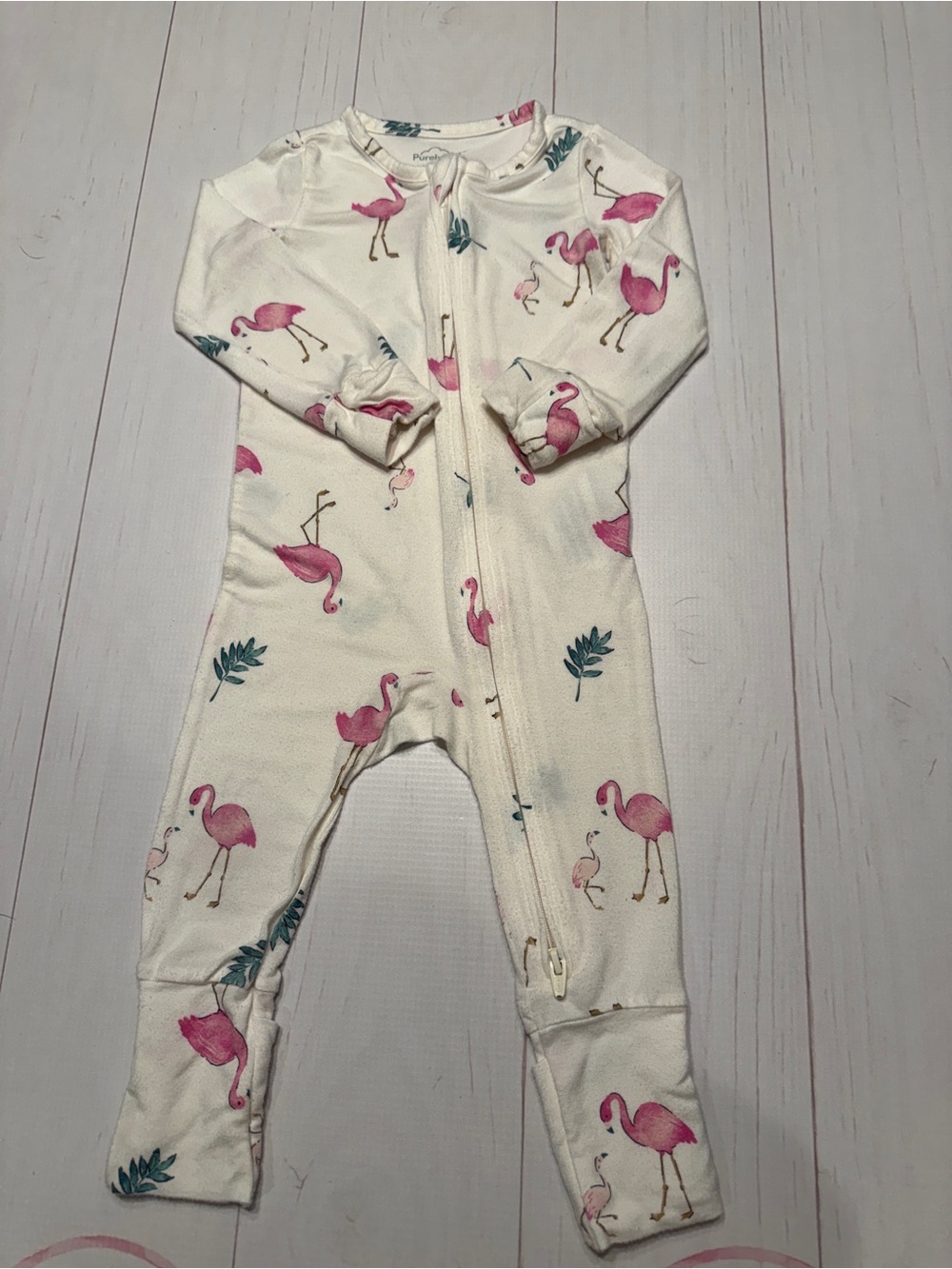 Carter's Baby Girl Flamingo PurelySoft 2-Way Zip Sleep & Play Pajamas Size 9mo